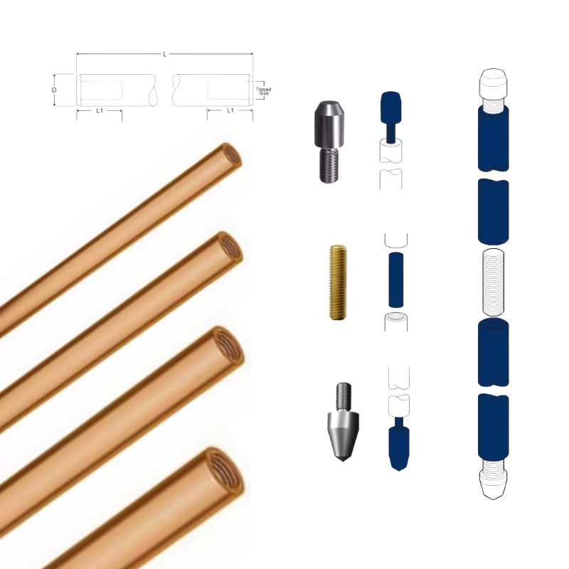 Solid Copper Bonded Earth Rods