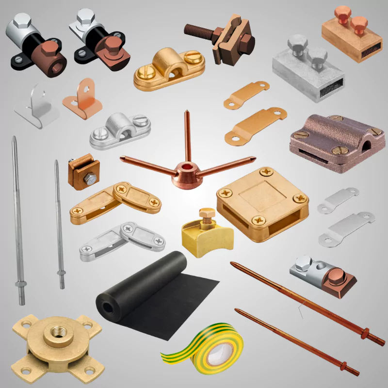 Lightning protection products including air rods and connectors